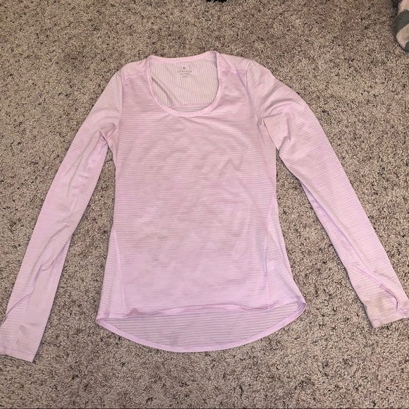 Athleta Shadow Stripe Chi Long Sleeve Lilac XXS - Picture 2 of 4